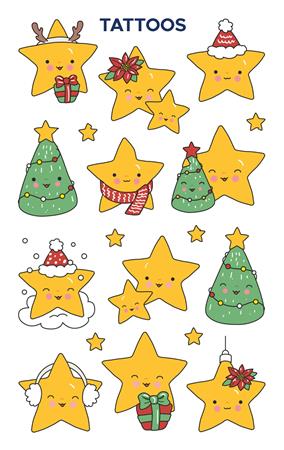 Matrica, tetoválás, 1 ív, 76x120 mm, AVERY ZWECKFORM, "Z-Design No.54153",  csillagok